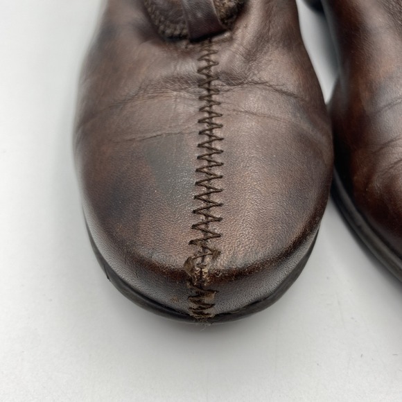 Hispanitas Shoes Women's Size 37 Brown Slip on Embroidered Leather Loafers 6.5-7 - Picture 6 of 8